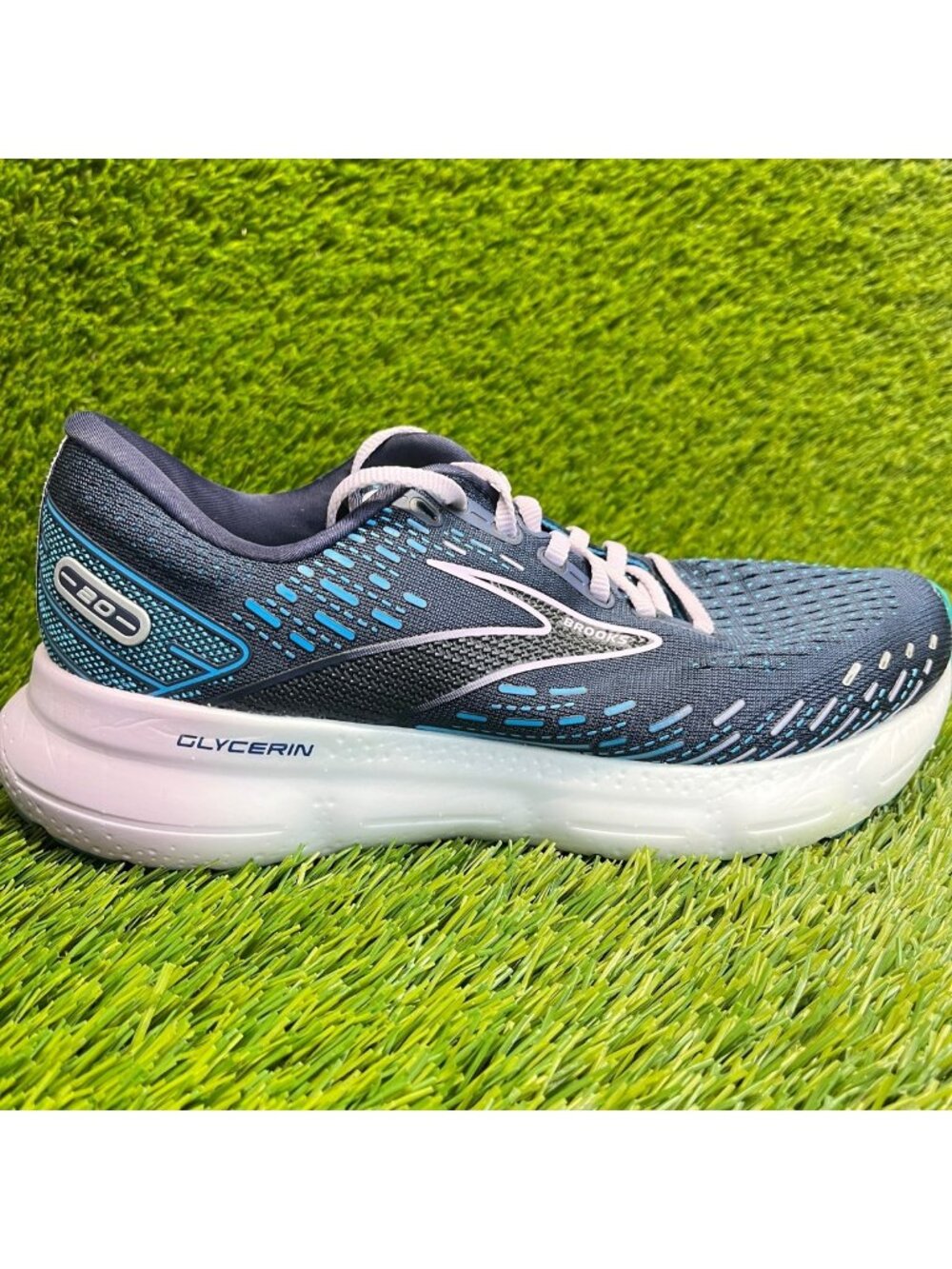 Brooks Glycerin 20 Womens Size 8.5 Blue White Athletic Running Shoes Sneakers
